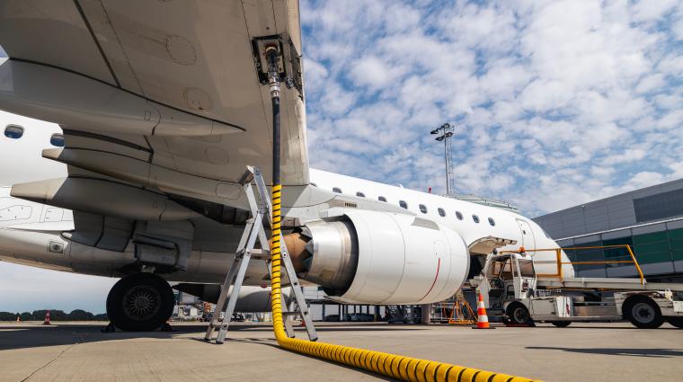 plane being fuelled