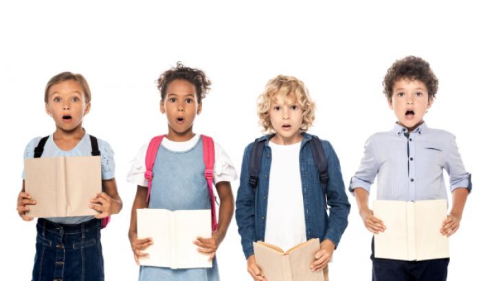 children with books