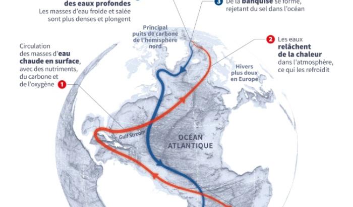 Courants océaniques : l'Amoc, circulation méridienne de retournement de l’Atlantique