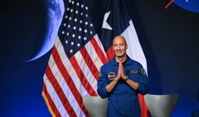 L'astronaute et pilote de l'ESA (Agence spatiale européenne), Luca Parmitano, lors d'une conférence de presse annonçant l'équipage de la mission Artemis III au Centre spatial Johnson de la Nasa à Houston, au Texas, le 9 juin 2026