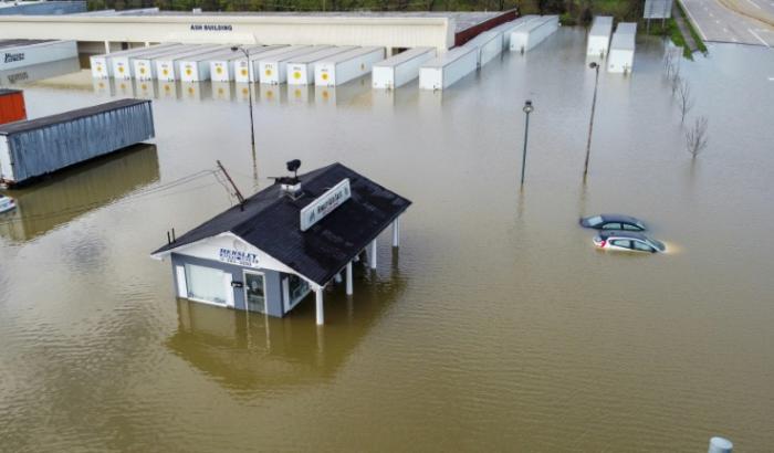 Inondations à Frankfort (Kentucky), aux Etats-Unis, le 7 avril 2025