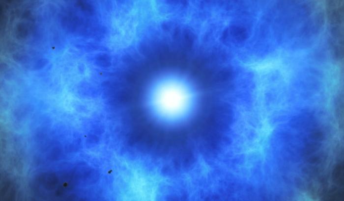 Vue d'artiste de l'étoile de type naine blanche avat qu'elle n'explose dans une double détonation, dans une image de l'Observatoire européen austral distribuée le 2 juillet 2025