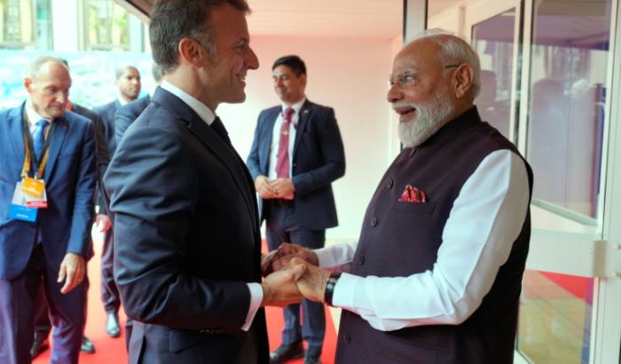 Le président français Emmanuel Macron et le Premier ministre indien Narendra Modi à Nice, le 14 juin 2026