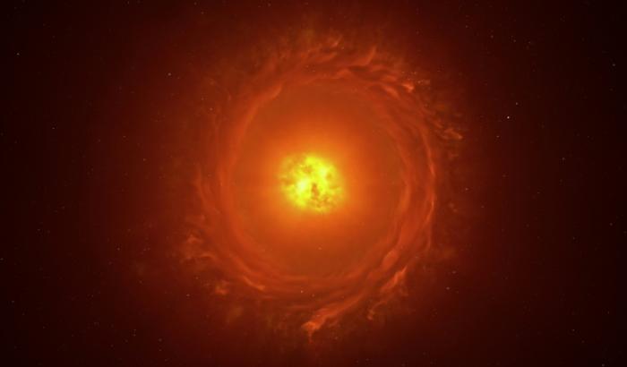 Vue d'artiste de l'étoile WOH G64, publiée par l'Observatoire européen austral (ESO), le 21 novembre 2024