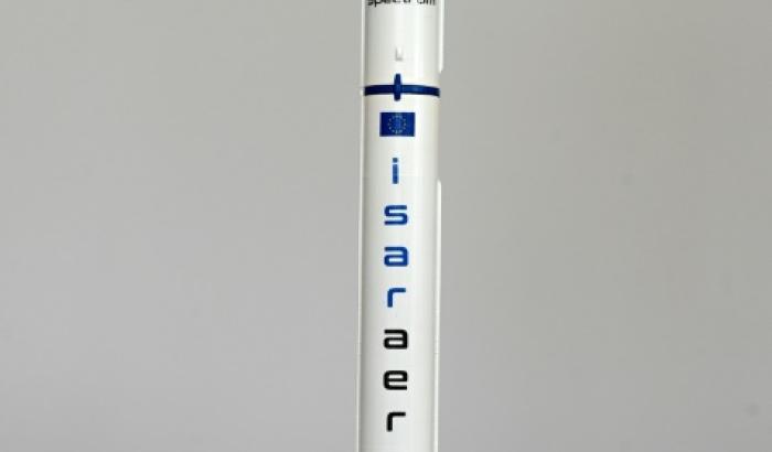 Une maquette du mini-lanceur Spectrum d'Isar Aerospace est photographiée à Munich, dans le sud de l'Allemagne, le 8 juin 2021