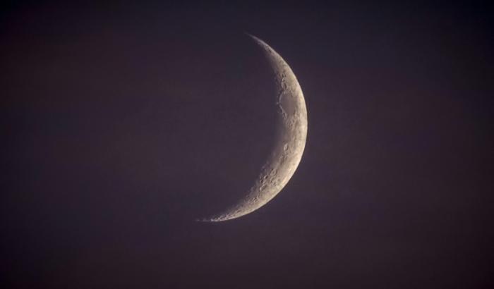 Croissant de Lune, photographié au dessus de Tours, le 2 septembre 2019