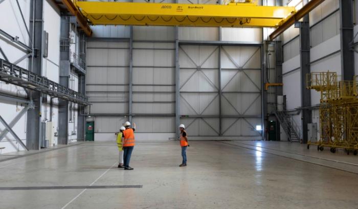 Le bâtiment d'intégration des fusées Maia sur l'ancien pas de tir des Soyouz russes attribué à MaiaSpace à Kourou, en Guyane française, le 13 février 2026