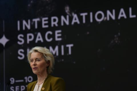 La présidente de la Commission européenne Ursula von der Leyen lors du Sommet international sur l'Espace à Paris, le 10 septembre 2026