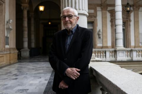 Le prix Nobel de physique Francis Halzen à l'université de Turin le 7 octobre 2026