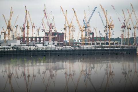 Une usine de Samsung Electronics en construction à Pyeongtaek, au sud de Séoul, le 28 mai 2026