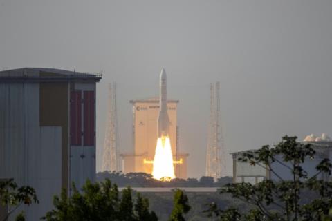 Une fusée Ariane 6 décolle de Kourou, en Guyane française, le 27 août 2026