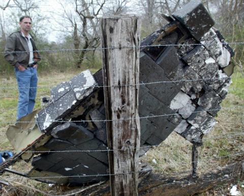 Un débris de la navette Columbia le 03 février 2003