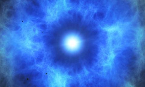 Vue d'artiste de l'étoile de type naine blanche avat qu'elle n'explose dans une double détonation, dans une image de l'Observatoire européen austral distribuée le 2 juillet 2025