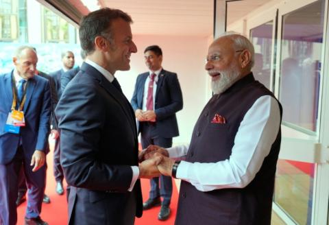 Le président français Emmanuel Macron et le Premier ministre indien Narendra Modi à Nice, le 14 juin 2026