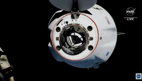 Mission erfolgreich: Die vier Astronauten an Bord der "Crew-Dragon"-Raumkapsel "Endeavour" des privaten Raumfahrtunternehmens SpaceX sind am Samstag an der Internationalen Raumstation ISS angekommen.