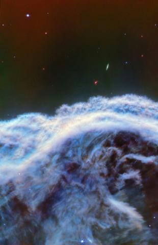 Le télescope James Webb de la Nasa a révélé pour la première fois les structures plus petites formant le bord de la nébuleuse de la Tête de cheval, image obtenue le 29 avril 2024