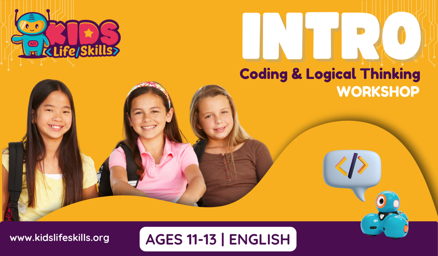 Workshop Introduction to coding and logical thinking for ages 11 to 13