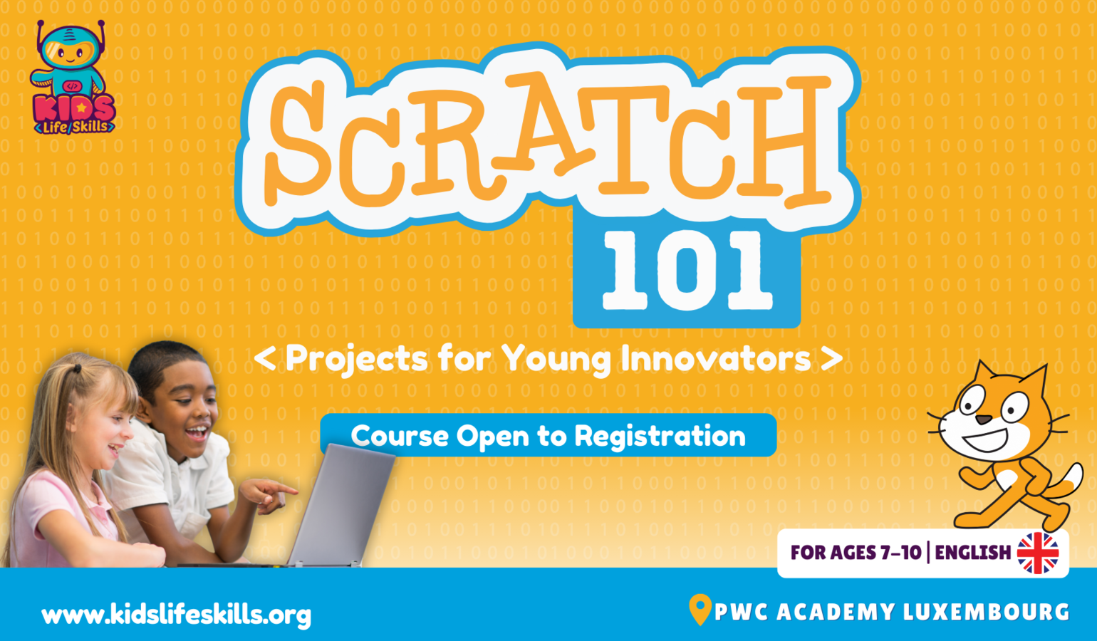 Scartch Computer Course Scratch 101| Course for Ages 7-10 in English