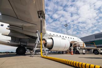 plane being fuelled