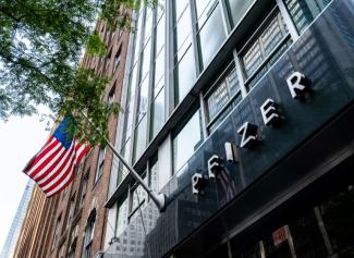 Le siège de la société Pfizer, le 22 juillet 2020 à New York