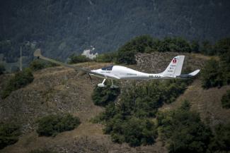 L'avion solaire SolarStratos à Sion, en Suisse, le 8 août 2025