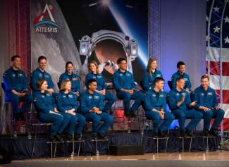Les nouveaux astronautes de la Nasa et de l'agence spatiale canadienne, à Houston le 10 janvier 2020