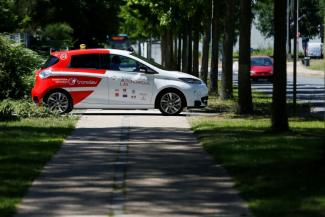 Une voiture autonome, le 26 juin 2018 à Sotteville-lès-Rouen, près de Rouen