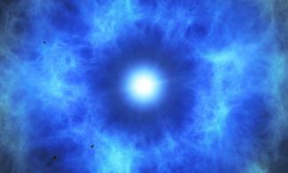 Vue d'artiste de l'étoile de type naine blanche avat qu'elle n'explose dans une double détonation, dans une image de l'Observatoire européen austral distribuée le 2 juillet 2025