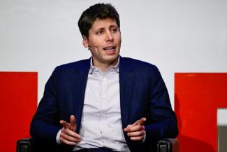 Le directeur général d'OpenAI, Sam Altman, à l'université technique de Berlin, en Allemagne, le 7 février 2025