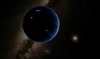 Illustration artistique, diffusée le 20 janvier 2016 par Caltech/Robert Hurt, de l'hypothétique neuvième planète du système solaire